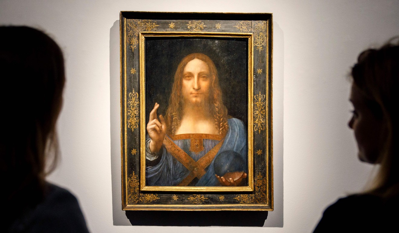‘Salvator Mundi’ by Leonardo da Vinci at Christie's in central London. The auction house is also exploring blockchain, but is circumspect about its impact on the high-end market. Photo: AFP