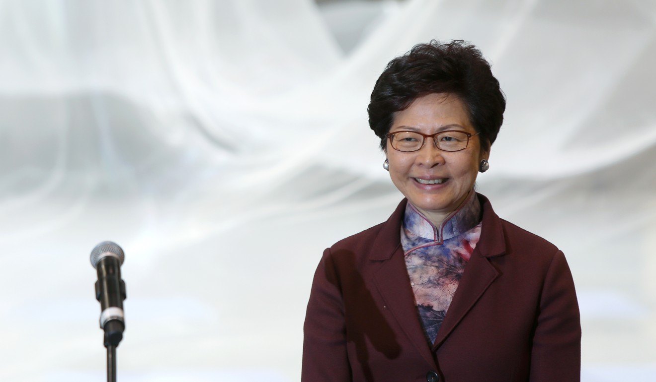 Hong Kong Chief Executive Carrie Lam has pledged to scrap the MPF offsetting mechanism within her term. Photo: Xiaomei Chen