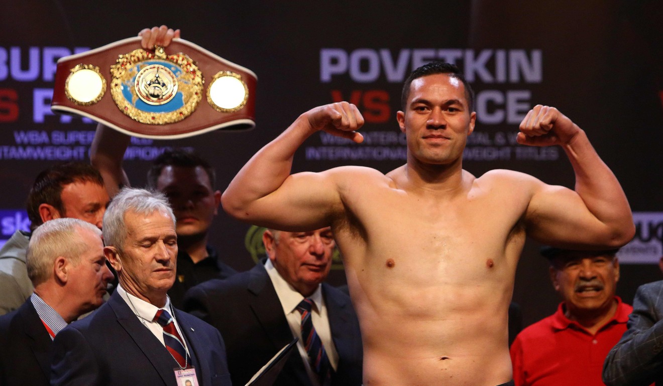 New Zealand's Joseph Parker at the weigh-in in Cardiff. Photo: AFP