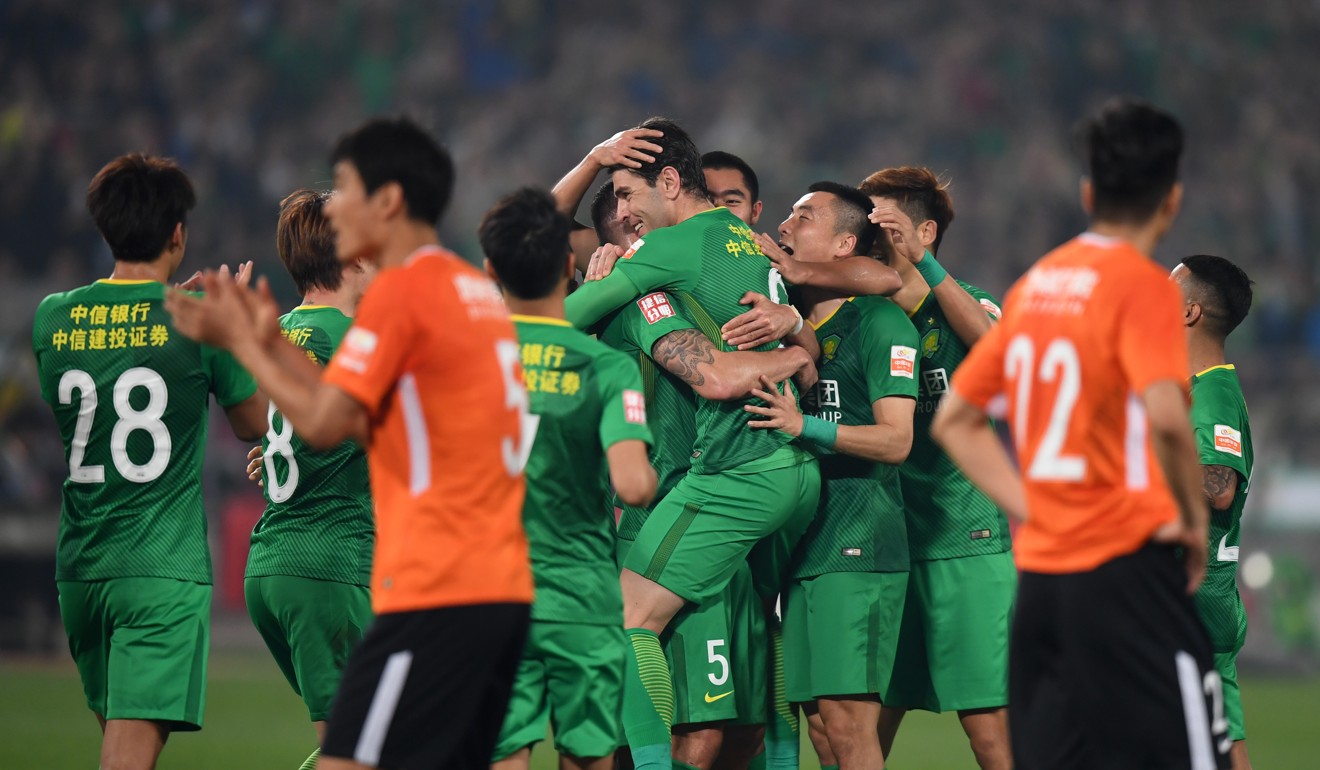 Beijing Guoan thrashed local rivals Renhe at the Workers’ Stadium.
