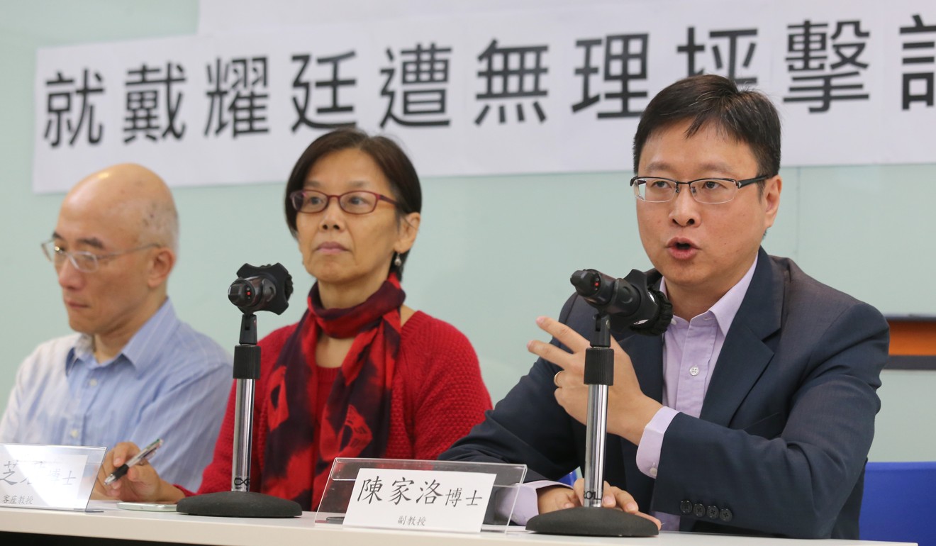 Kenneth Chan (right) said academic freedom and free speech are among Hong Kong’s core values. Photo: Dickson Lee