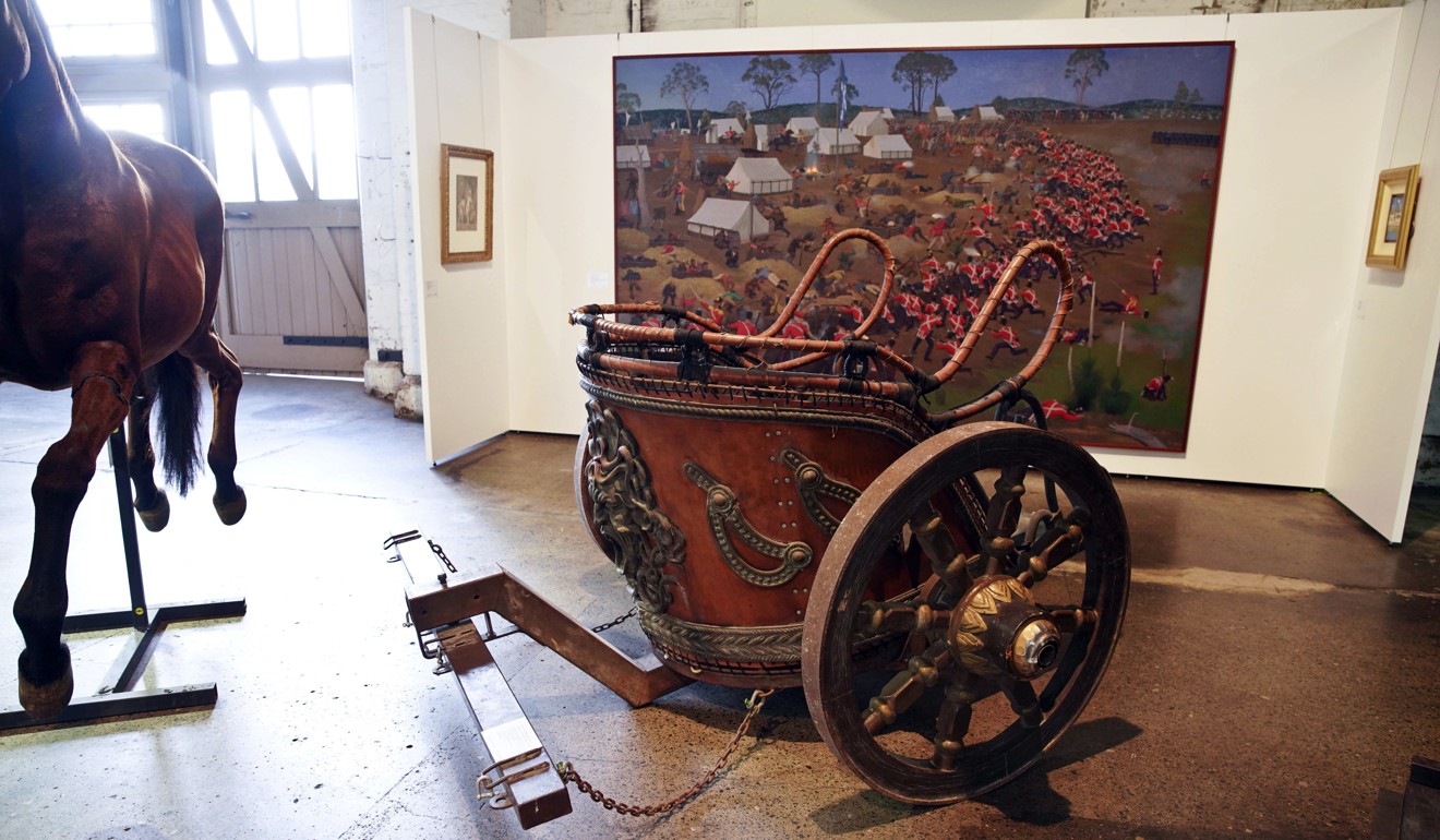 A chariot from the film Gladiator owned by actor Russell Crowe also fetched a small fortune at the auction. Photo: AP