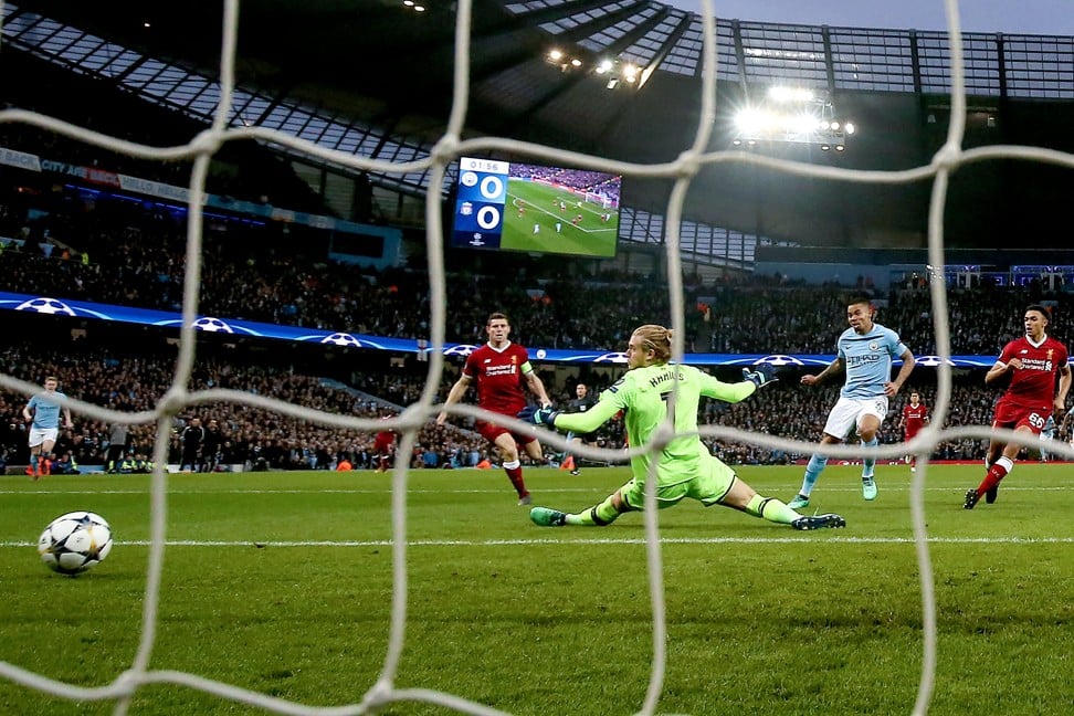 Gabriel Jesus gives Manchester City an early lead. Photo: EPA