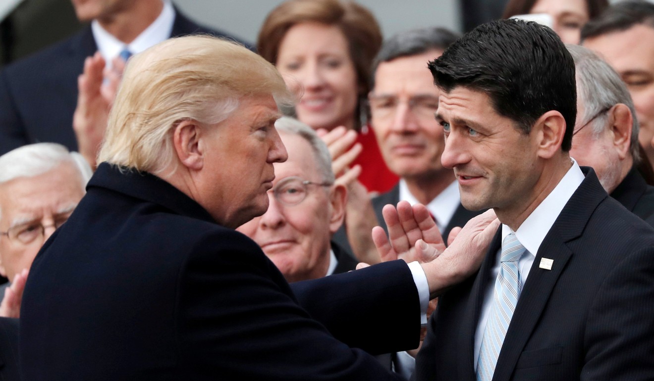 US President Donald Trump and Speaker of the House Paul Ryan rarely saw eye to eye. Photo: Reuters