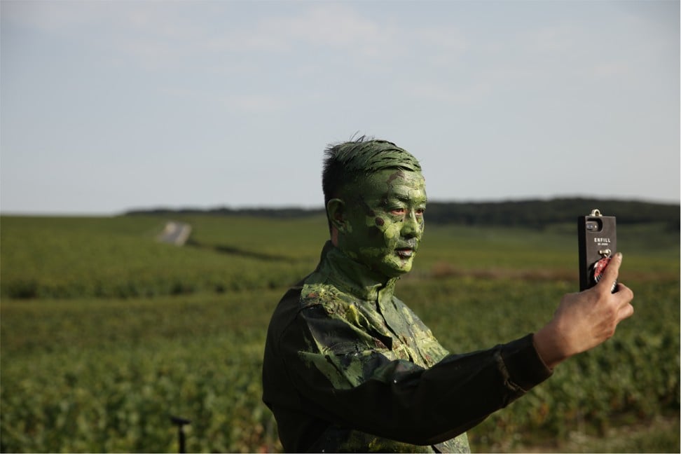 Liu Bolin in the Ruinart vineyards