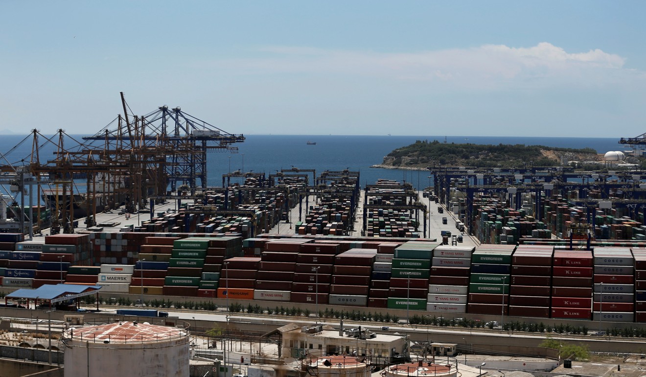 Greece’s biggest port, the Piraeus Container Terminal, near Athens, where EU investigators suspect mass tax fraud by criminal Chinese firms. Photo: Reuters