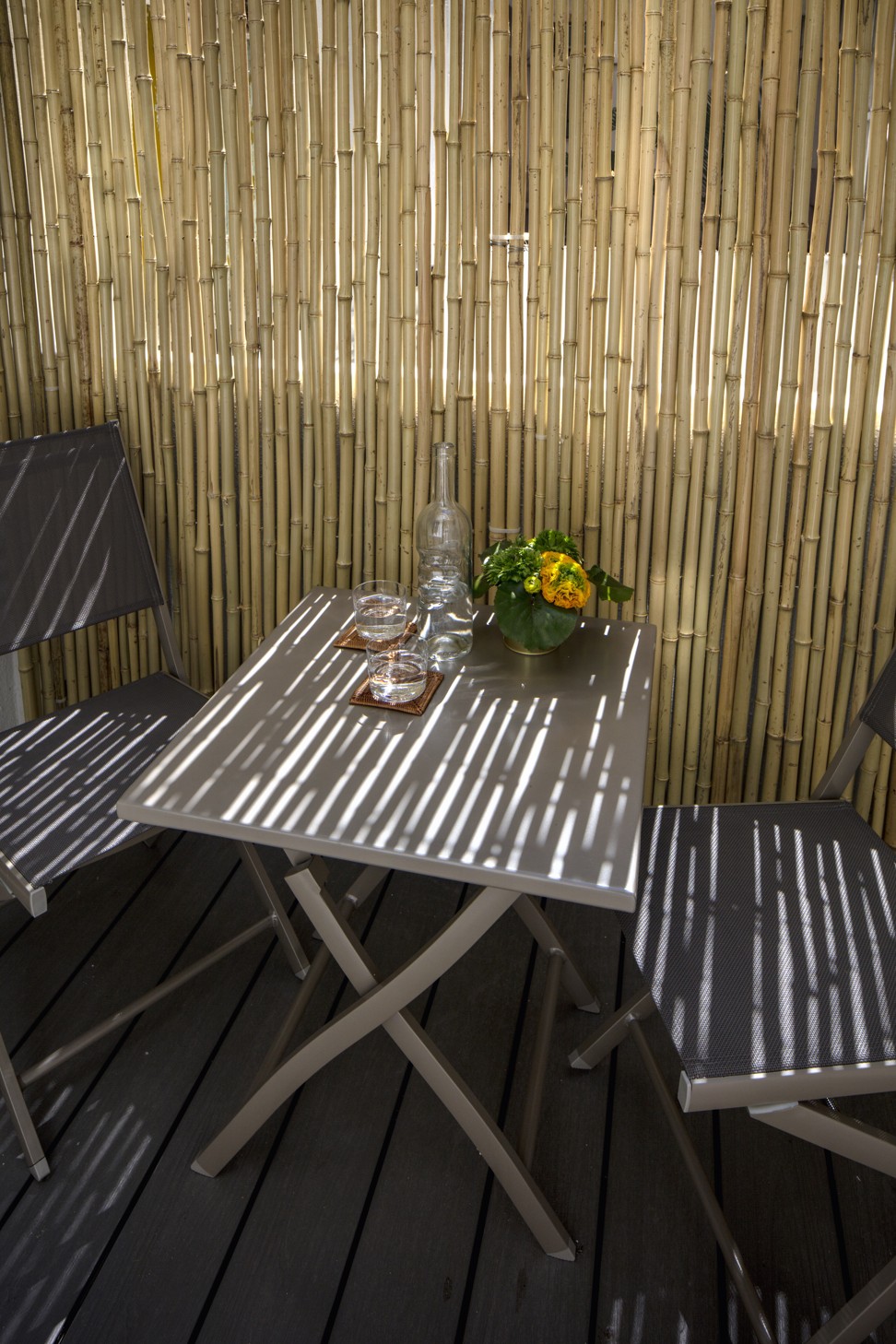 Natural materials add warmth and texture, even to outdoor spaces.