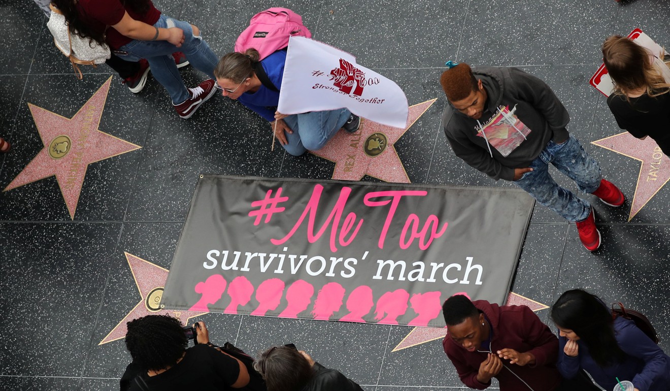 Women take part in a #MeToo protest in Hollywood in November last year. Photo: Reuters