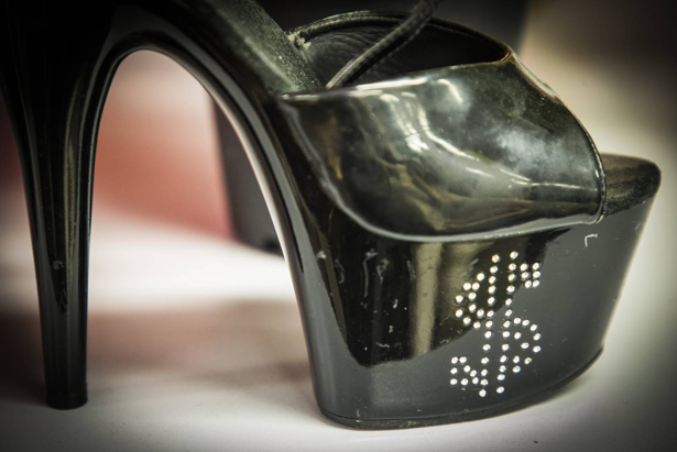 Sex worker shoes at the NZ Prostitutes Collective. Photo: Greg Bowker/NZ Herald