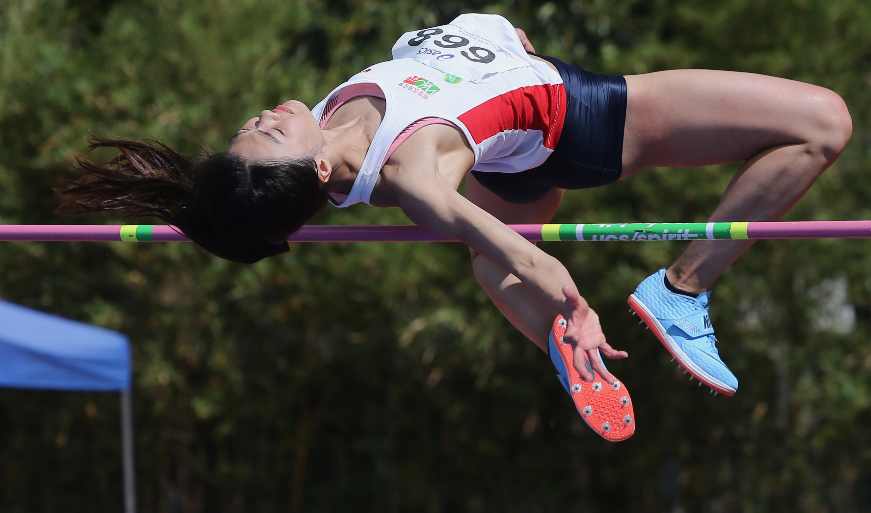 Cecilia Yeung Man-wai in action at the 2018 Hong Kong Athletics Championships at Wan Chai Sports Ground. Photo: Sam Tsang