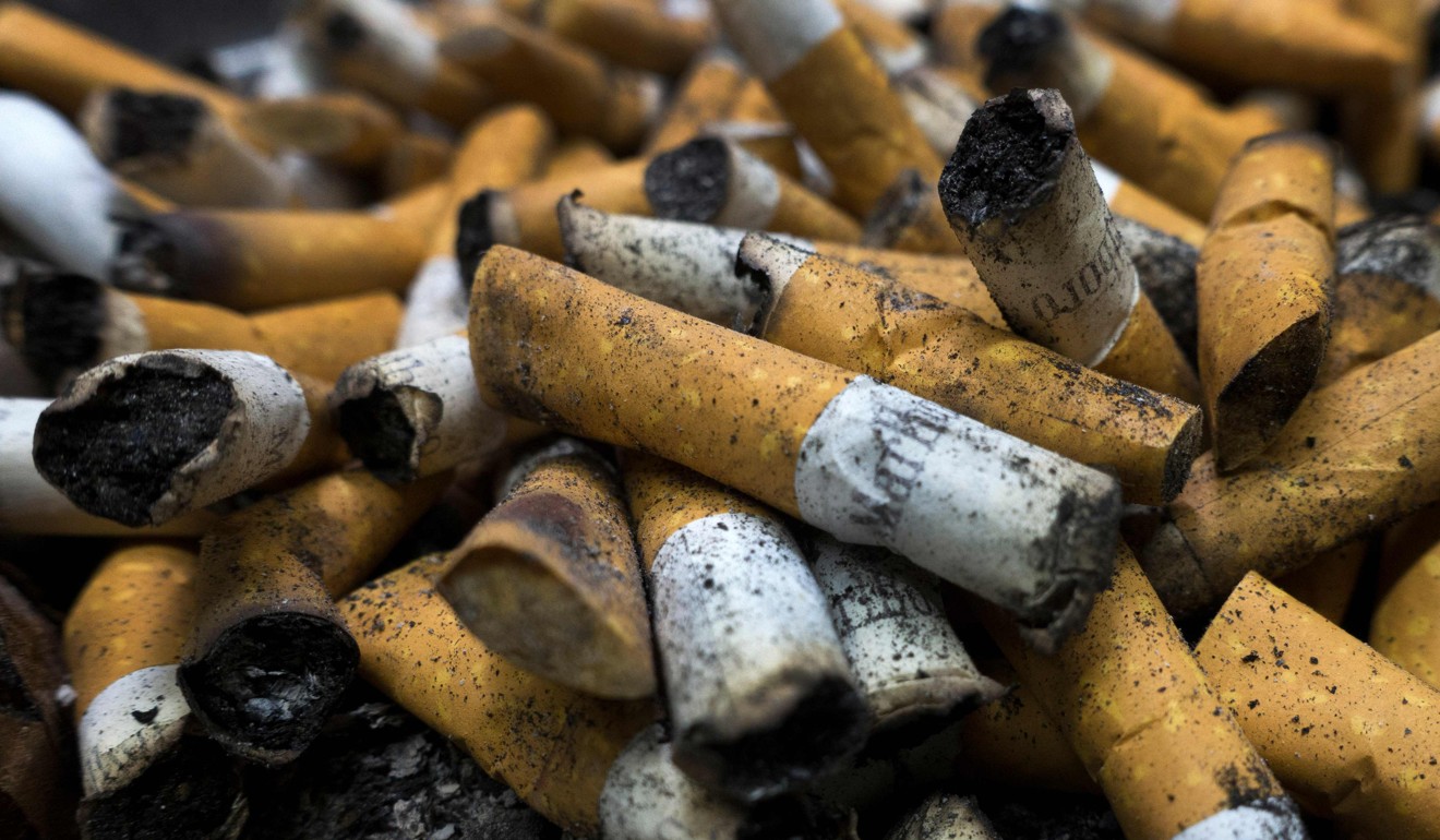 This file photo shows cigarette butts in an ashtray in Centreville, Virginia. Photo: Agence France-Presse