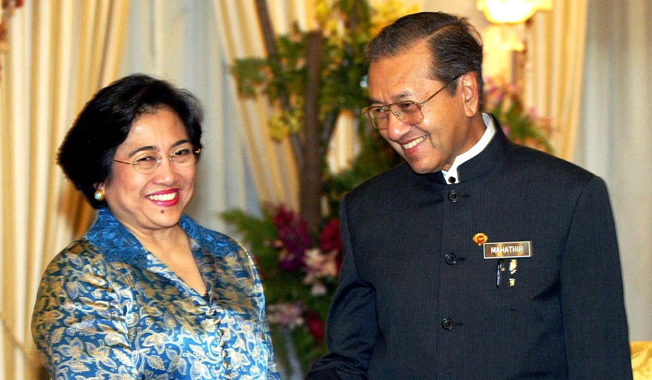 Indonesian President Megawati Sukarnoputri with Mahathir Mohamad, during his time as Malaysia’s leader in 2003. Photo: AFP