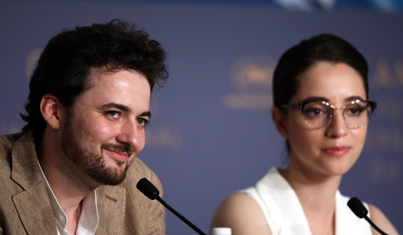Egyptian director A B Shawky and producer Dina Emam at a press conference for ‘Yomeddine’ at the Cannes Film Festival. Photo: EPA