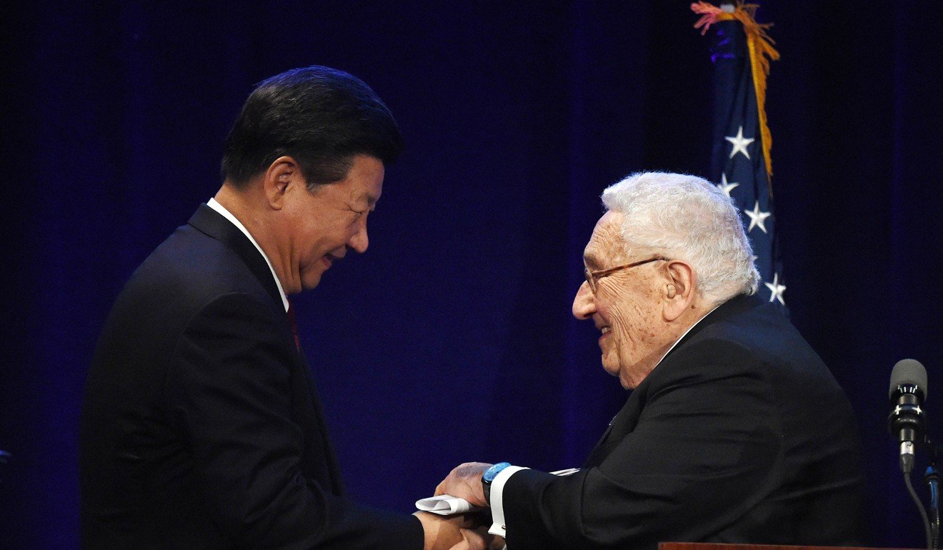 Chinese President Xi Jinping and former US secretary of state Henry Kissinger in 2015. File photo: AFP
