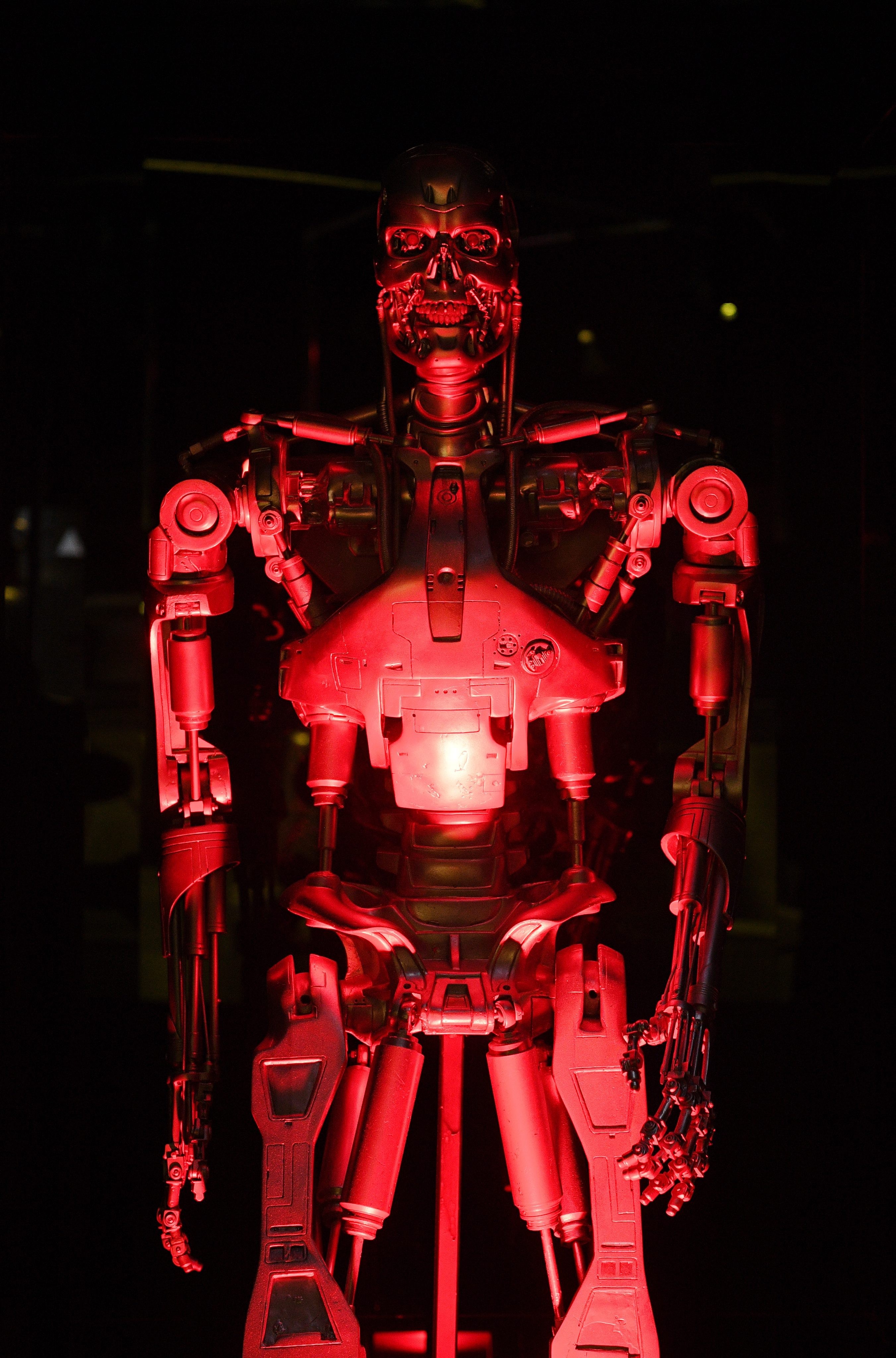 The original T-800 Endoskeleton robot used in the film 'Terminator Salvation' at the Science Museum in London. Photo: EPA/FACUNDO ARRIZABALAGA