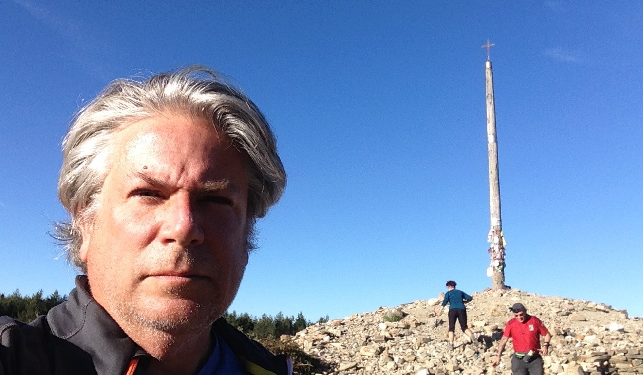 In 2015, Steve Hackman completed the Camino de Santiago walk in Spain. He is pictured in front of the Cruz de Ferro.