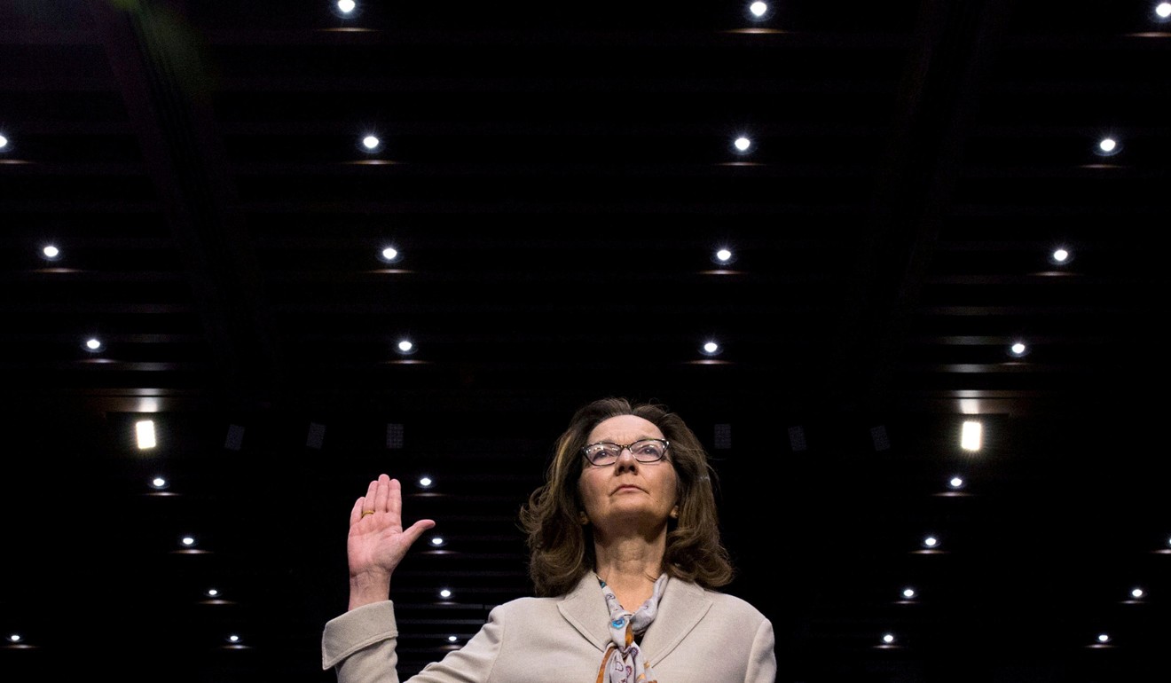 CIA director nominee and acting CIA Director Gina Haspel is sworn in to testify at her Senate Intelligence Committee confirmation hearing on Capitol Hill on May 9. Photo: Reuters
