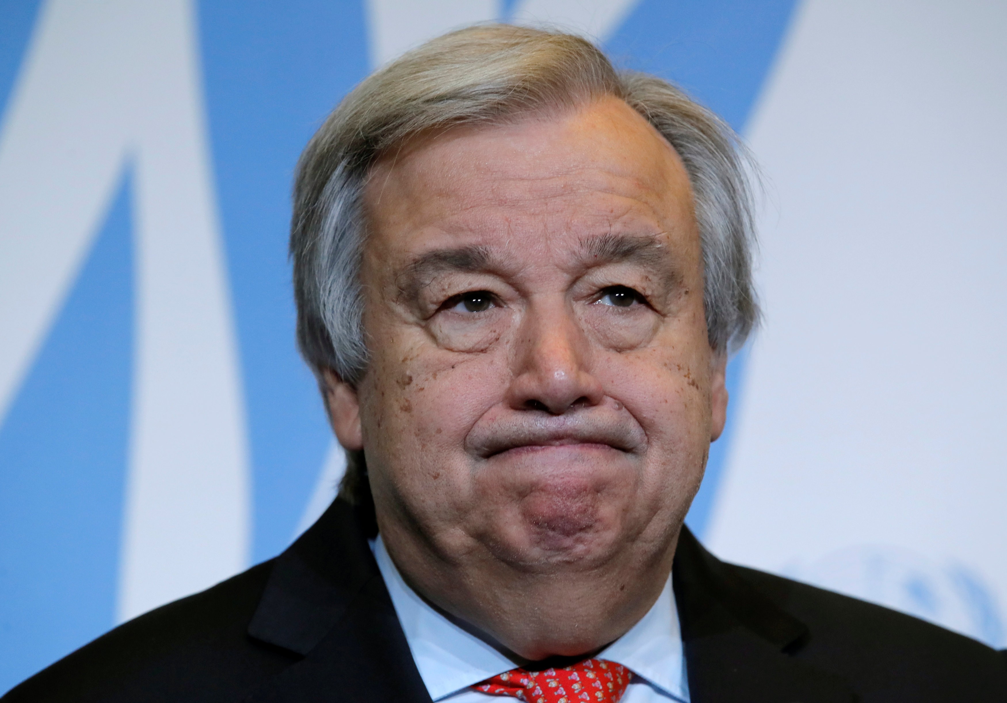 United Nations Secretary-General Antonio Guterres (seen on Thursday) said he was troubled by the news that the Trump-Kim talk had been called off. Photo: Reuters