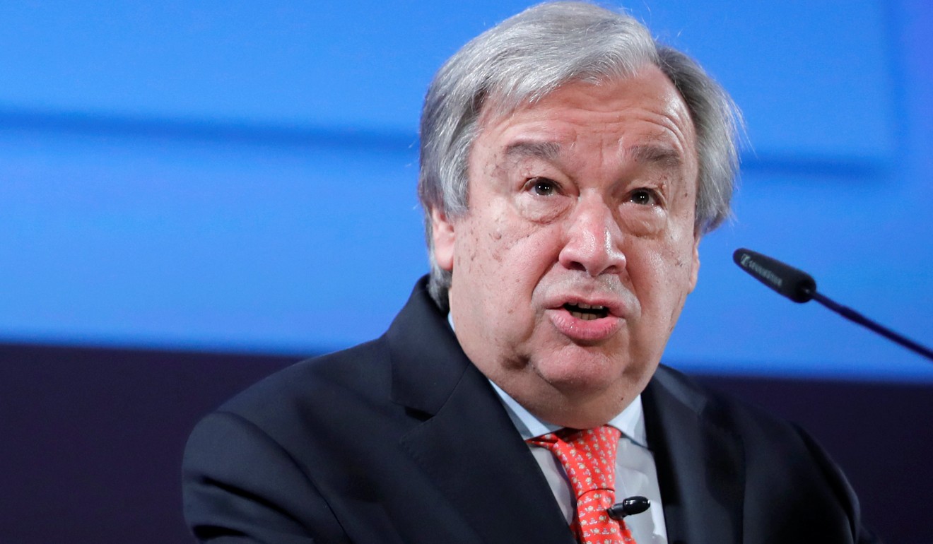 United Nations Secretary-General Antonio Guterres (seen on Thursday) has said he is ‘deeply concerned by the cancellation of the planned meeting’ and urged both the US and North Korea to pursue a peaceful resolution. Photo: Reuters