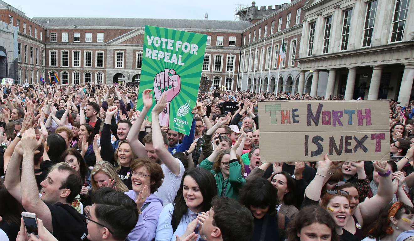 Yes campaigners call for British-ruled Northern Ireland to liberalise its strict abortion laws. Photo: AFP