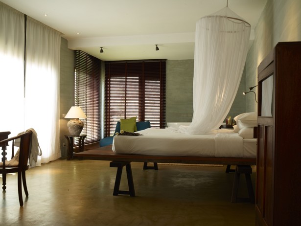 A bedroom in one of Knai Bang Chatt’s villas. Photo: Knai Bang Chatt