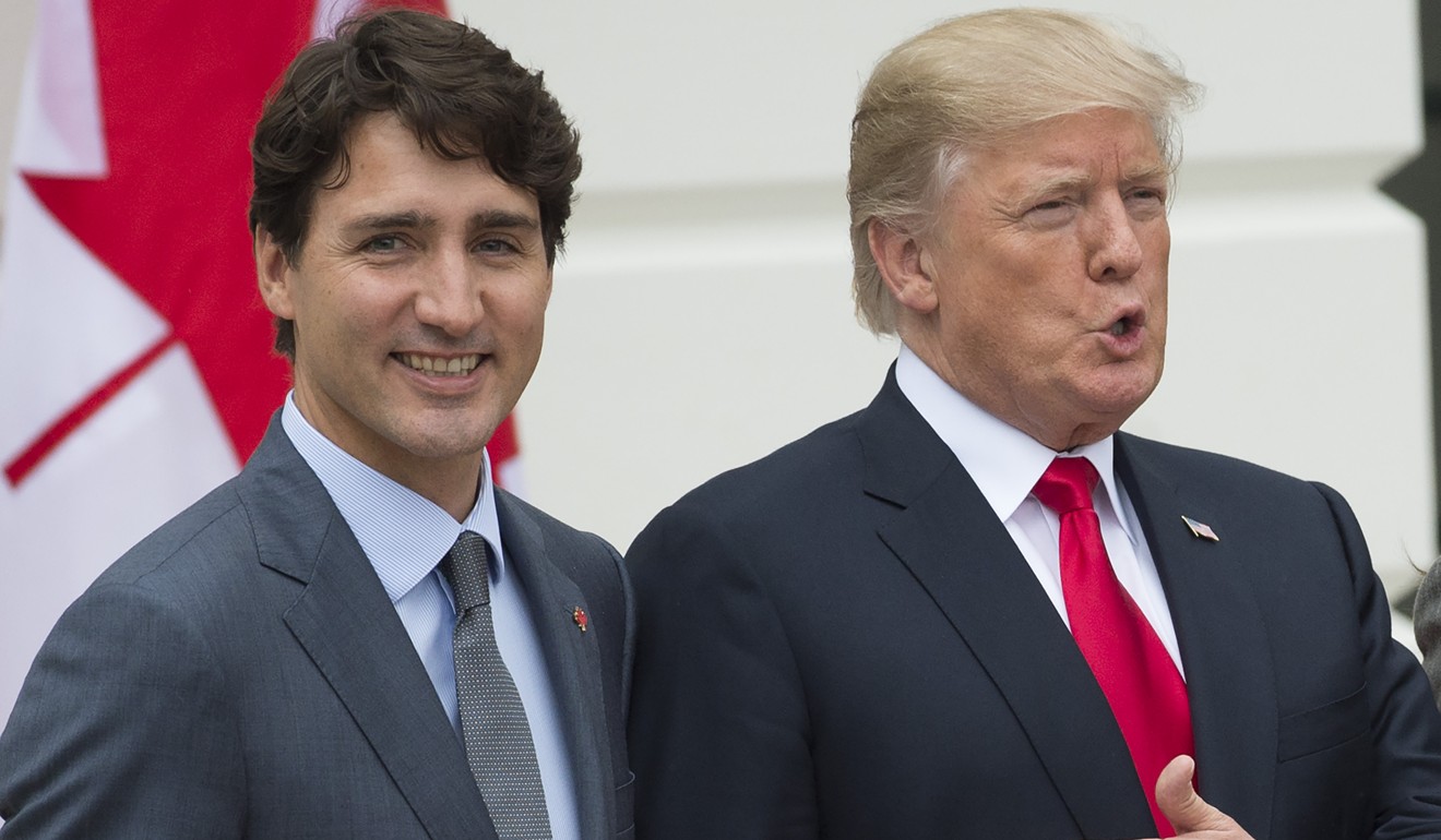 Canadian Prime Minister Justin Trudeau and US President Donald Trump at the White House in October. Photo: AFP