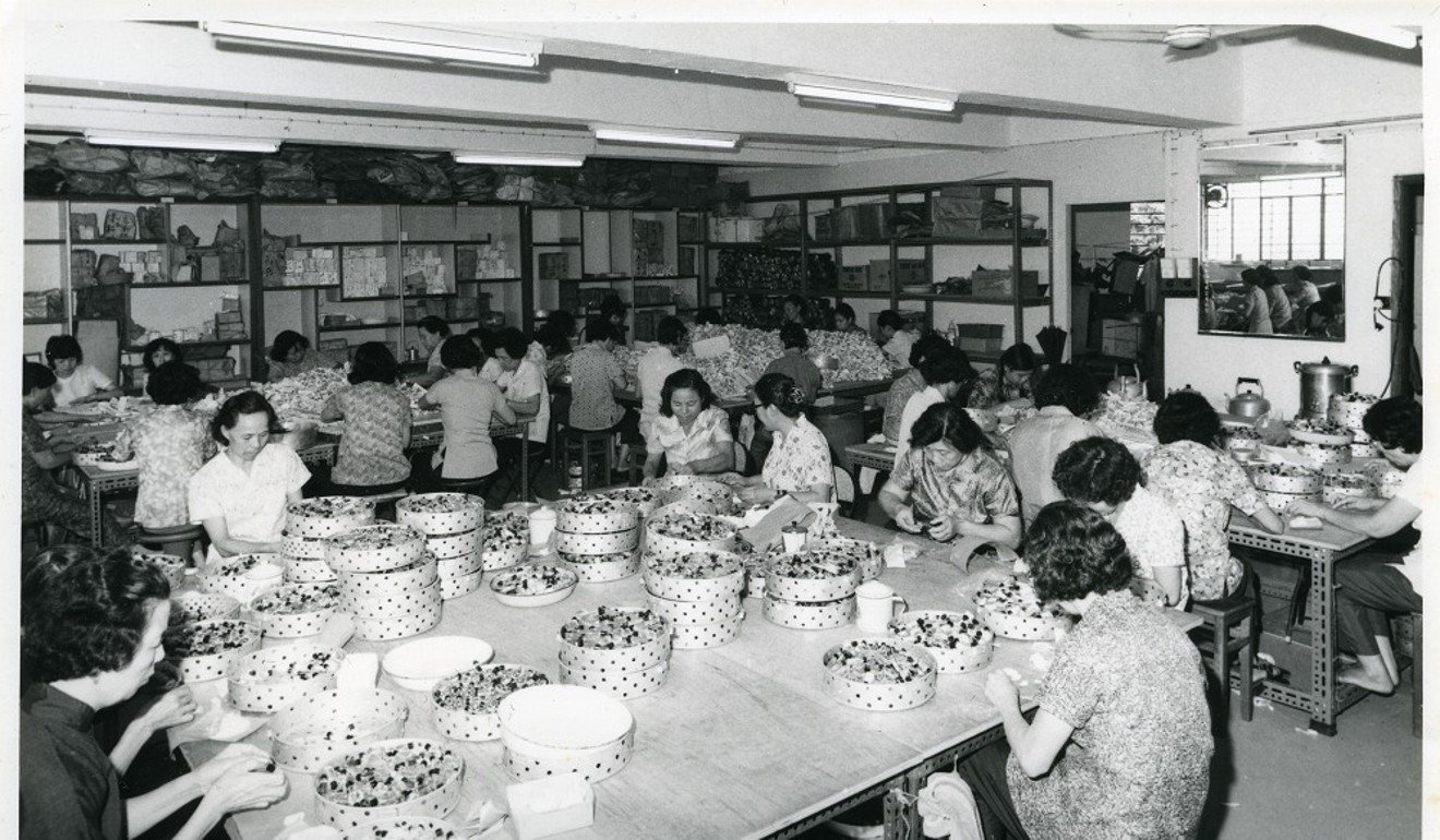 Hoe Hin Pak Fah Yeow employees making White Flower oil in the 1960s. Photo: courtesy of Hoe Hin Pak Fah Yeow