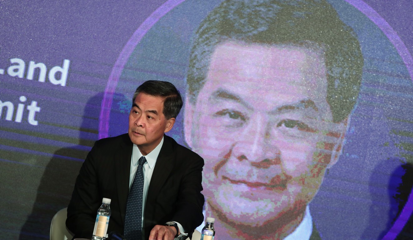 Former Hong Kong chief executive Leung Chun-ying at the forum. Photo: Jonathan Wong