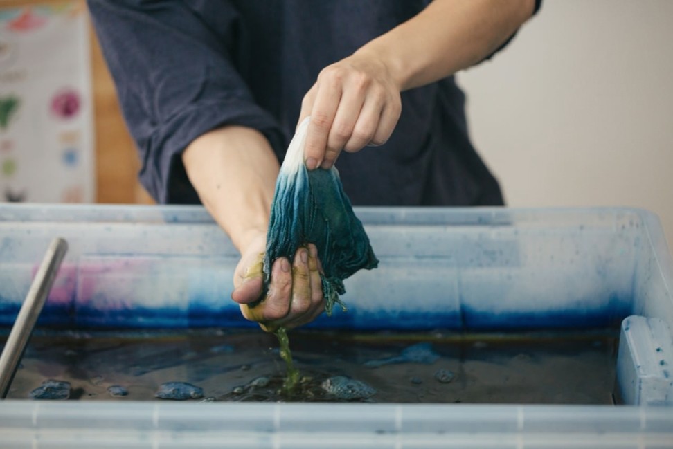 A tie-dyeing workshop at the Chat Go event.