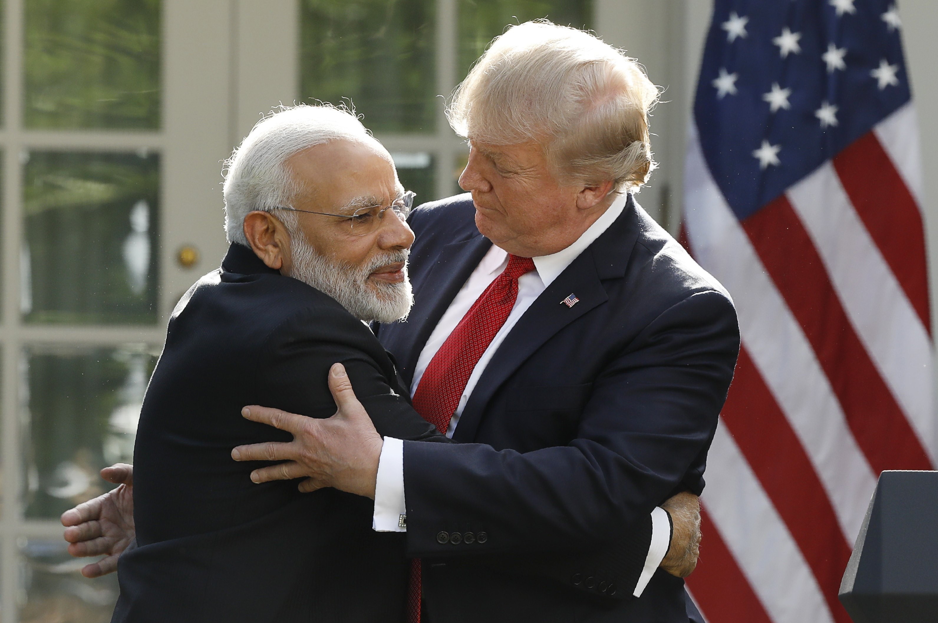 India’s Prime Minister Narendra Modi hugs US President Donald Trump in the Rose Garden of the White House in Washington in June 2017. As part of its Indo-Pacific strategy, the US has renamed its Pacific Naval Command the Indo-Pacific Command. Photo: Reuters