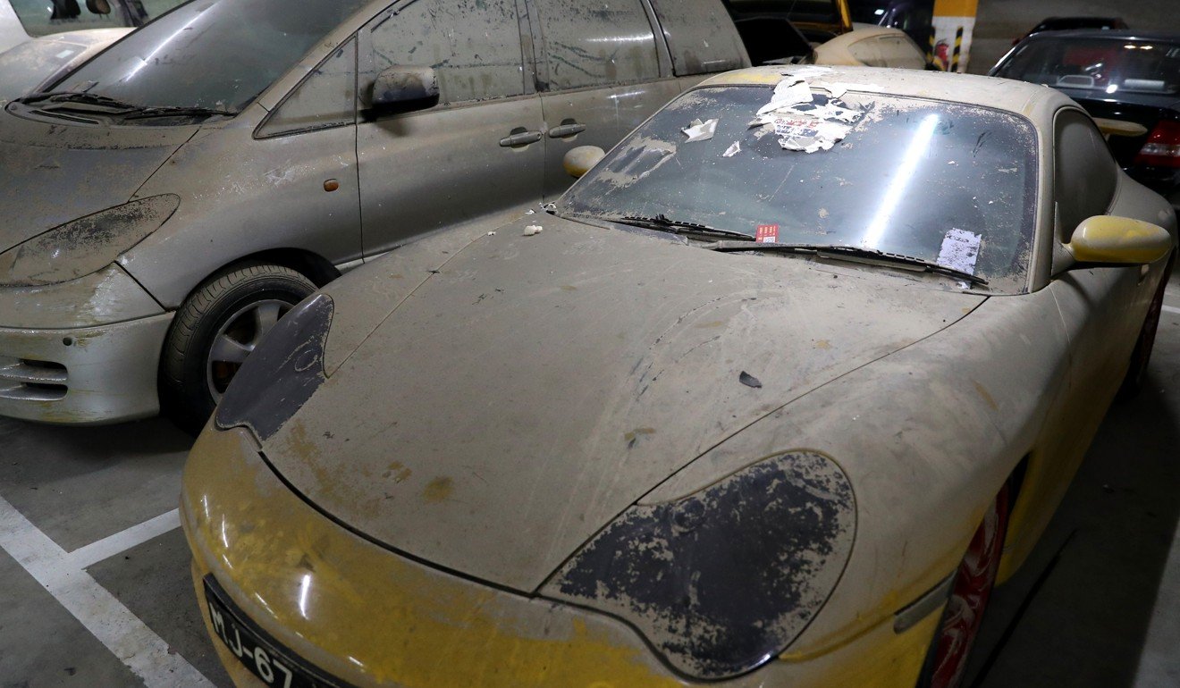Damaged cars still sit in a basement in Macau. Photo: K.Y. Cheng