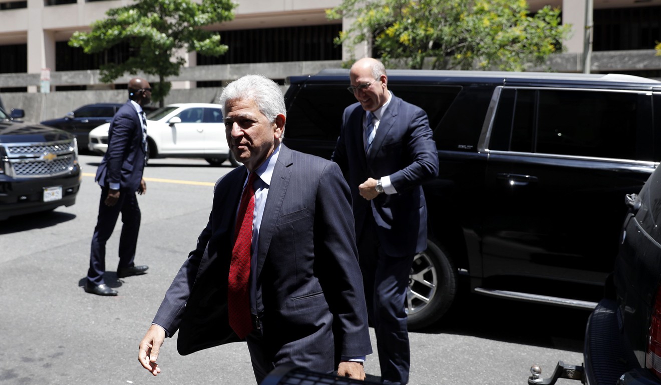 Daniel Petrocelli, lead attorney for AT&T and Time Warner, arrives at US District Court on Tuesday. Photo: Getty Images via AFP