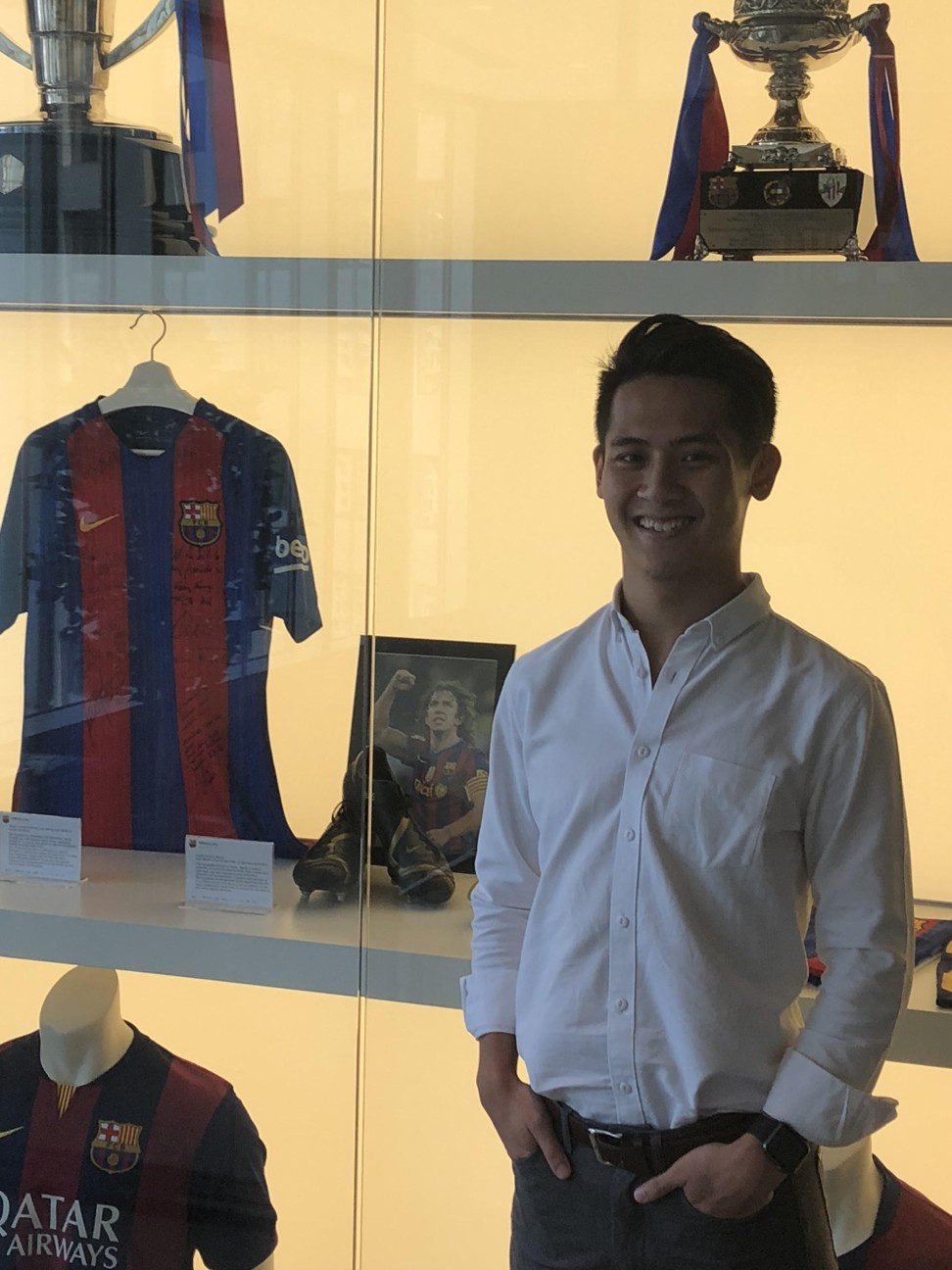 Ringo Lung at work at Barcelona FC’s Asia-Pacific headquarters in Hong Kong. Photo: Sam Agars