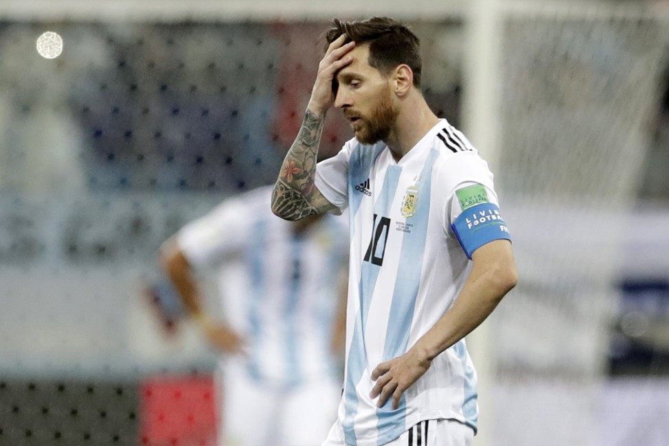 Lionel Messi looks dejected after Croatia score their third goal, Photo: AP