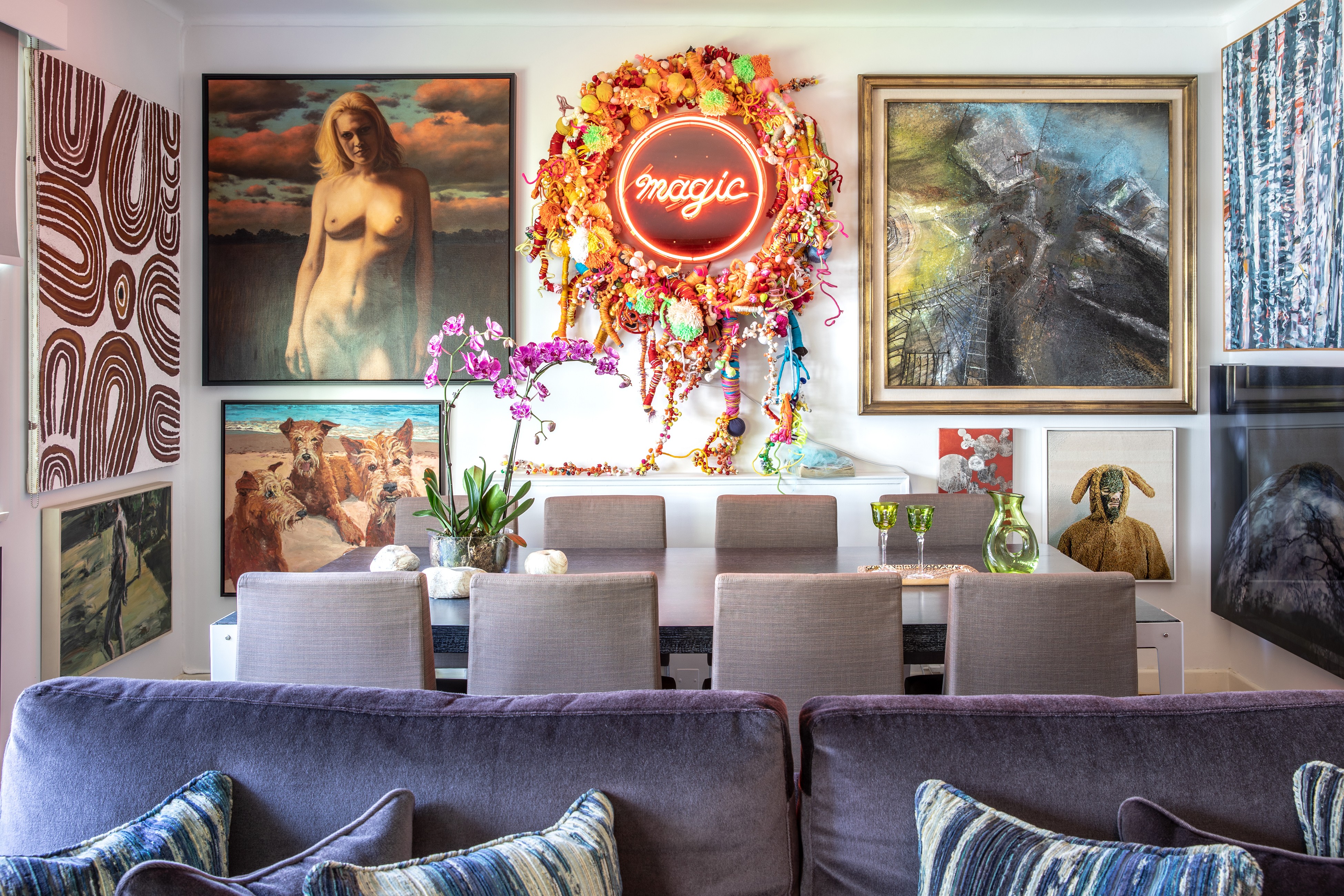 Art fills David Wenger and Luke Phillips’ home in the Mid-Levels with colour and creativity. Photography: Eugene Chan. Styling: David Roden
