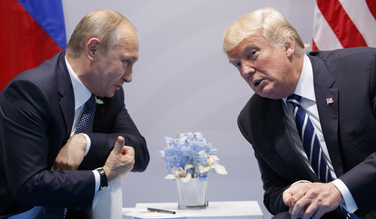 US President Donald Trump meets with Russian President Vladimir Putin at the G-20 Summit in Hamburg. The two leaders will hold a summit on July 16 in Helsinki. Photo: AP