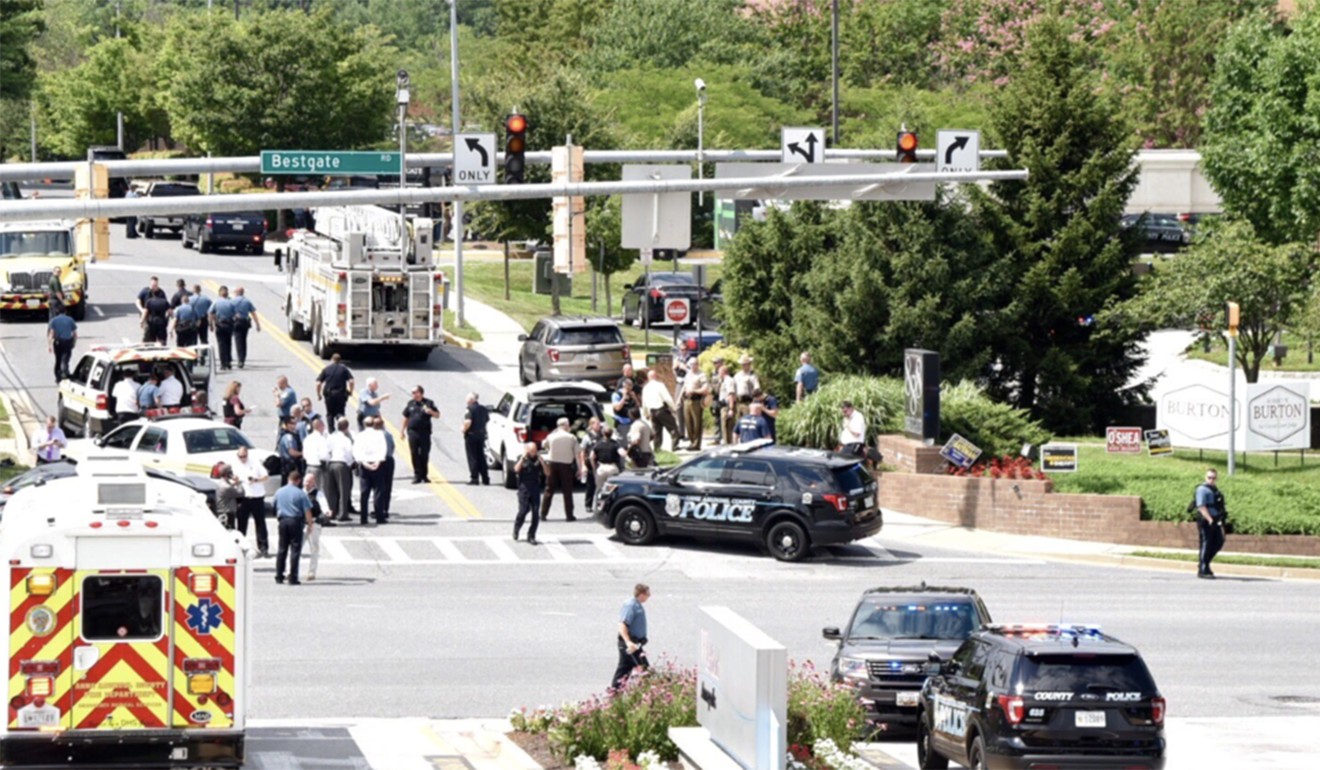 Police respond to gunfire at the Capital Gazette newspaper in Annapolis, Maryland. Photo: Capital Gazette/TNS