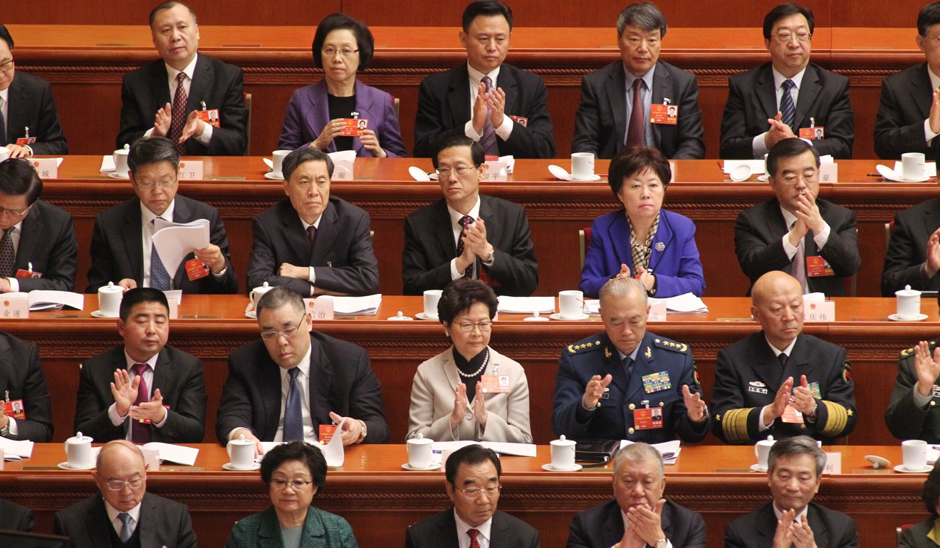 Carrie Lam attends the first session of the 13th National People's Congress at the Great Hall of the People in Beijing in March. Photo: Simon Song