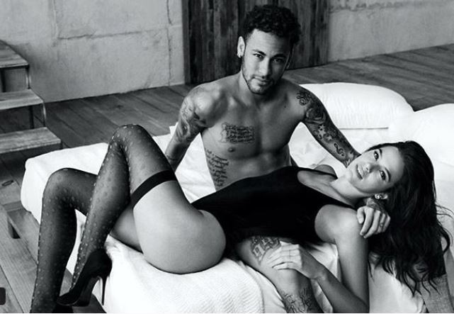 Brazil soccer start Neymar with his girlfriend Bruna Marquezine. Photo: Instagram
