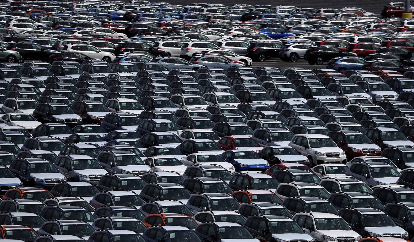 New cars at the Auto Warehousing Company near the Port of Richmond in California. Photo: AFP