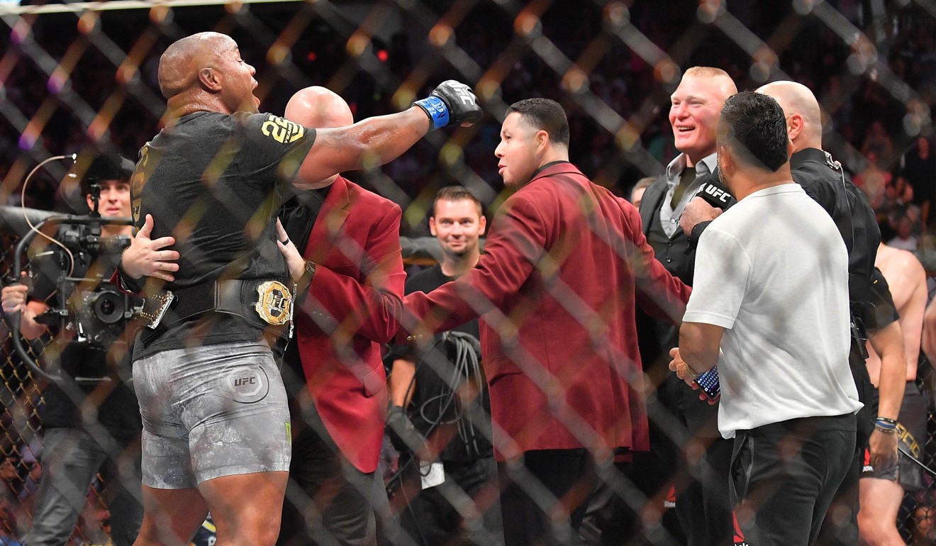 Daniel Cormier challenges Brock Lesnar after winning his heavyweight championship fight against Stipe Miocic. Photo: AFP