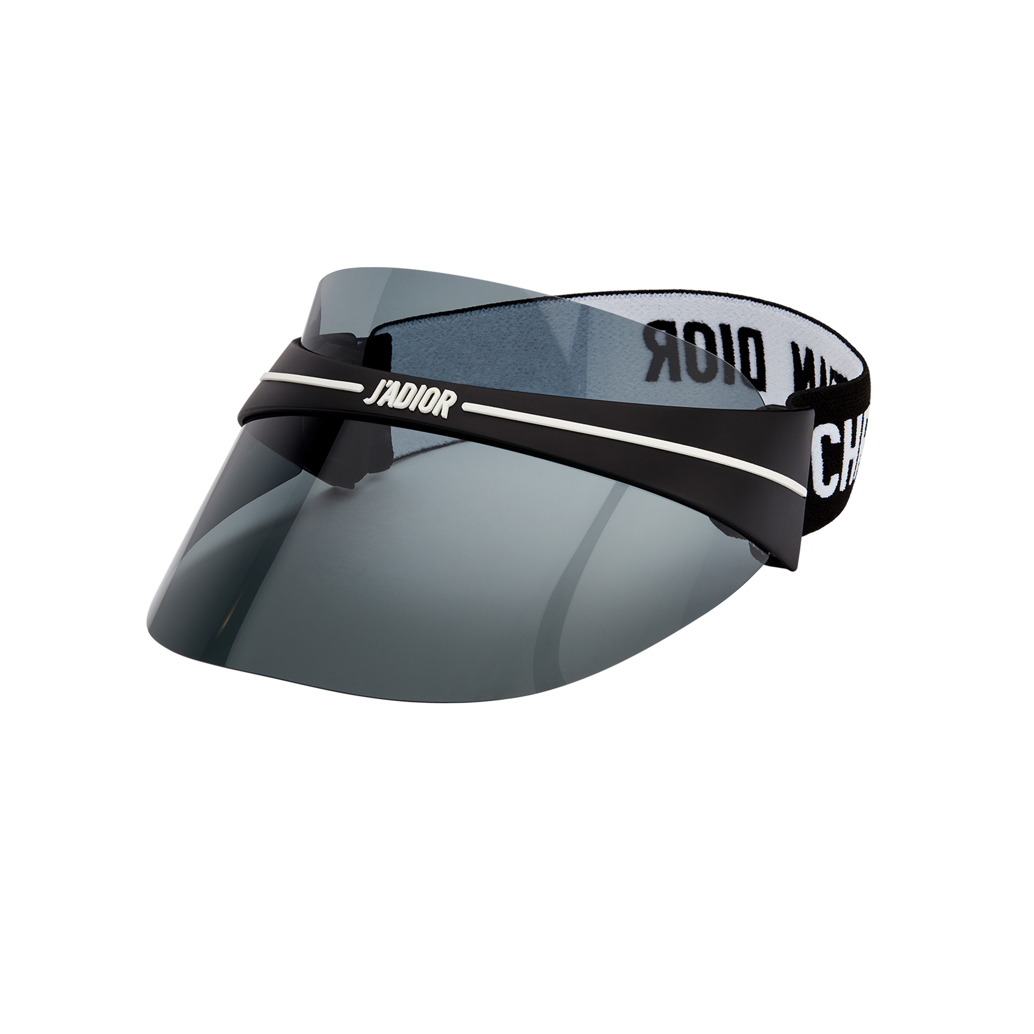 Dior. The ‘Dior Club 1’ visor has a black and white frame decorated with the ‘J’Adior’ signature and an elastic strap with a “Christian Dior” stitched inscription. Price on request