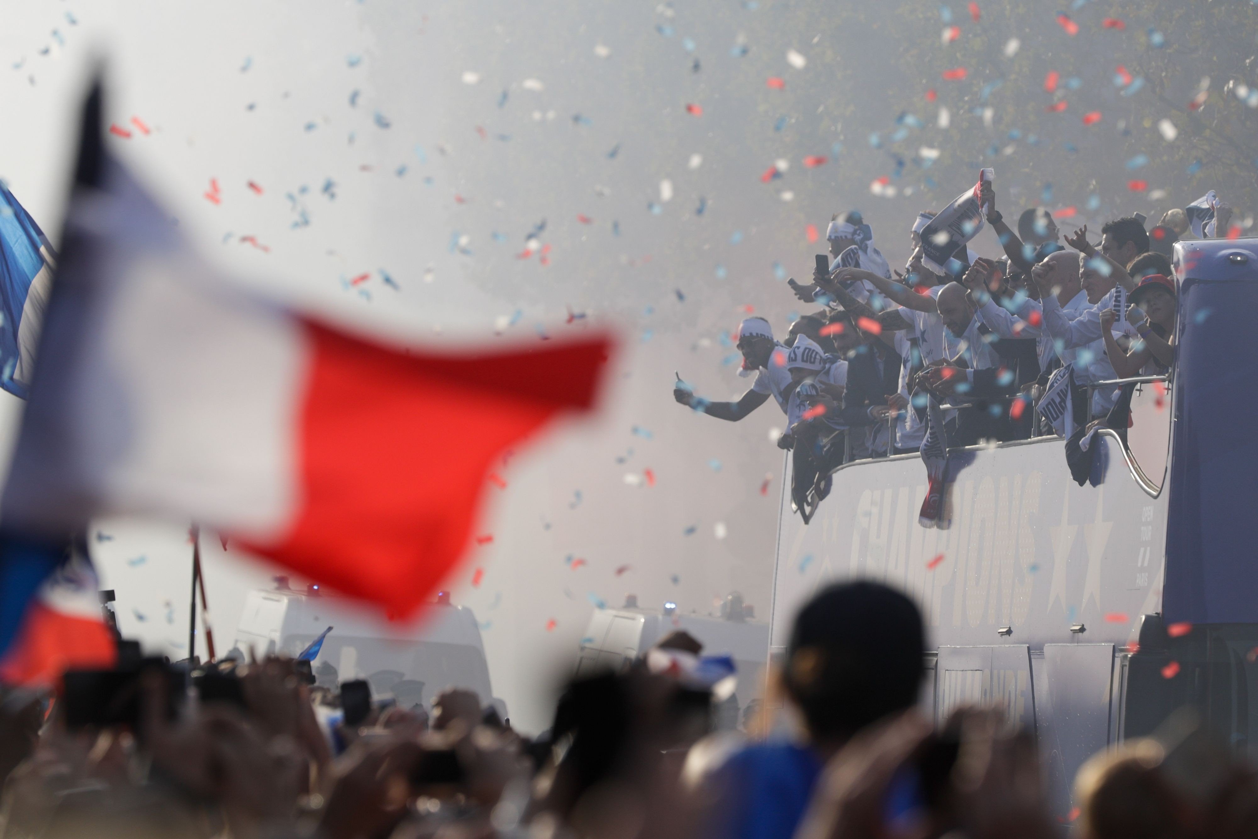 The French – whether native-born or immigrant – join in a celebration on the Champs-Elysee avenue in Paris on July 16 to welcome the national football team’s return after winning the World Cup in Russia. This is the vision of immigration and inclusive nationalism societies should be working towards. Photo: AFP