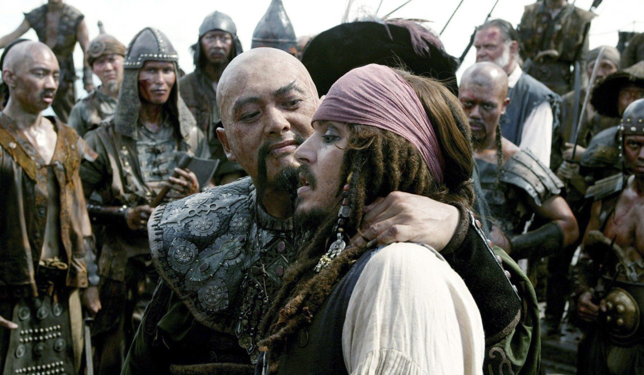 Hong Kong actor Chow Yun-fat (left) as Sao Feng with star Johnny Depp as Jack Sparrow in Pirates of the Caribbean: At World’s End.