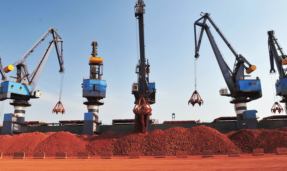 A ship carrying bauxite from Guinea is unloaded at a port in Yantai, Shandong province. China has relied on Africa for natural resources for some time. Photo: Reuters