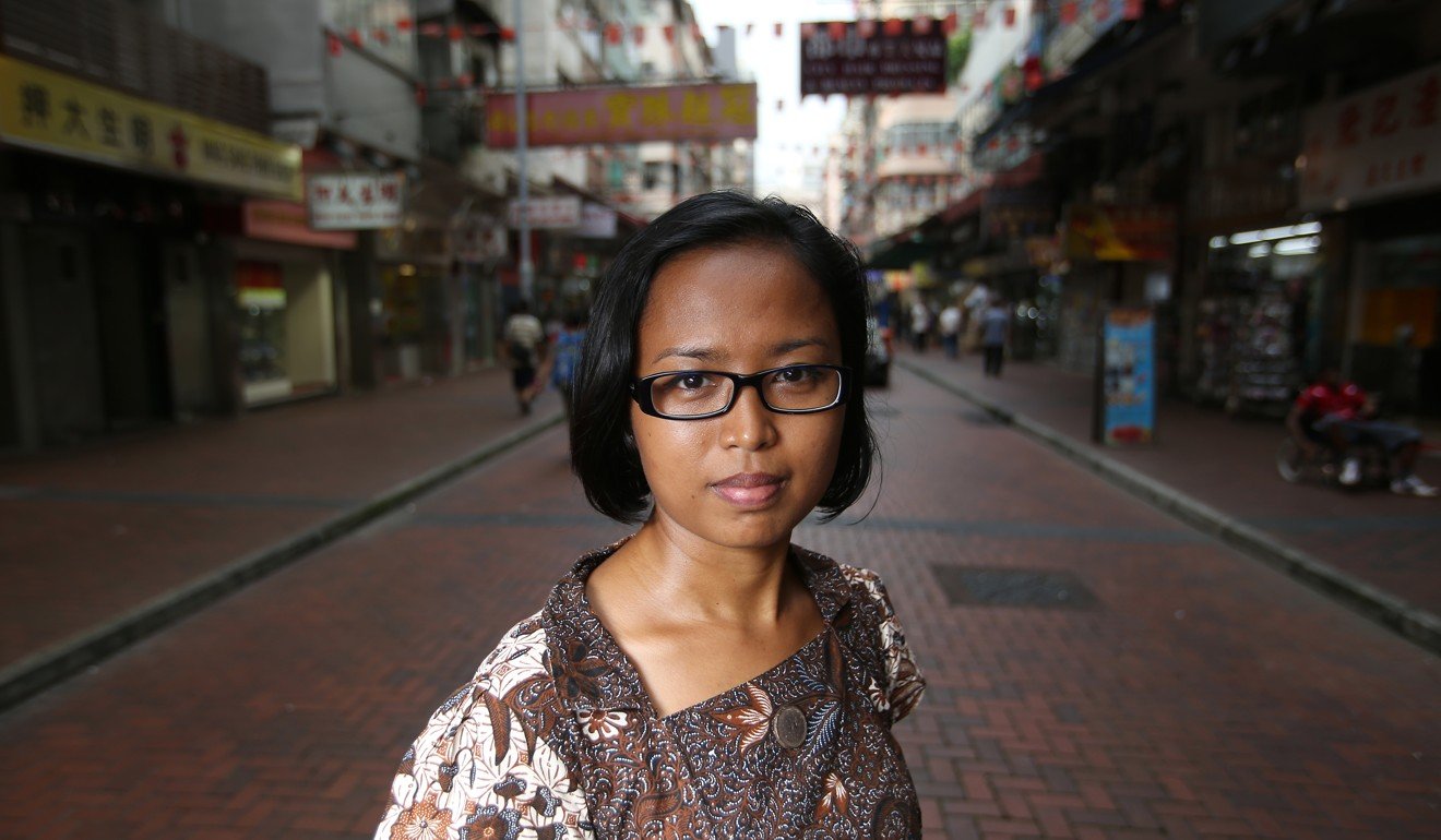 Asian Migrants’ Coordinating Body spokeswoman Eni Lestari believes both the workers and their children should be eligible for permanent residency in Hong Kong. Photo: Xiaomei Chen