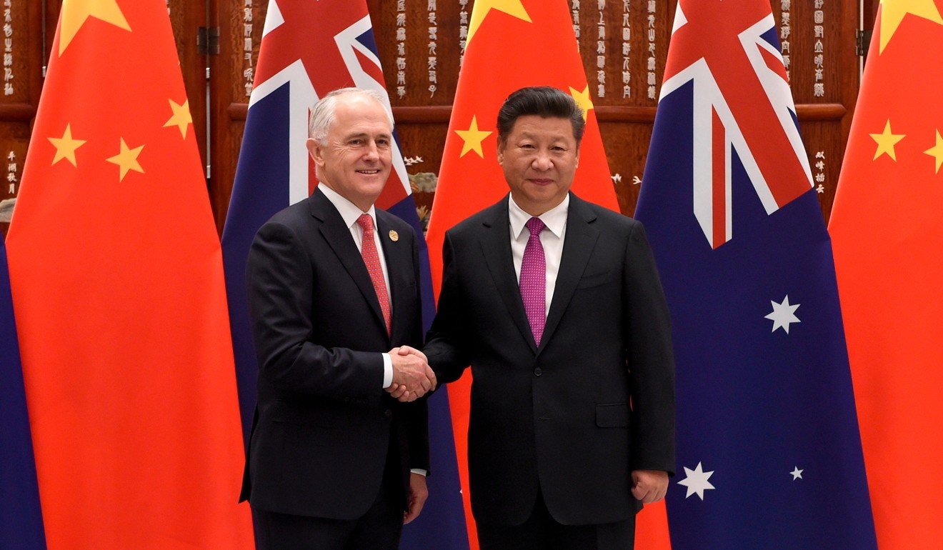 Chinese President Xi Jinping greeting Australian Prime Minister Malcolm Turnbull in 2016. Xi has called on China to ‘break new ground’ in diplomacy, Photo: Reuters