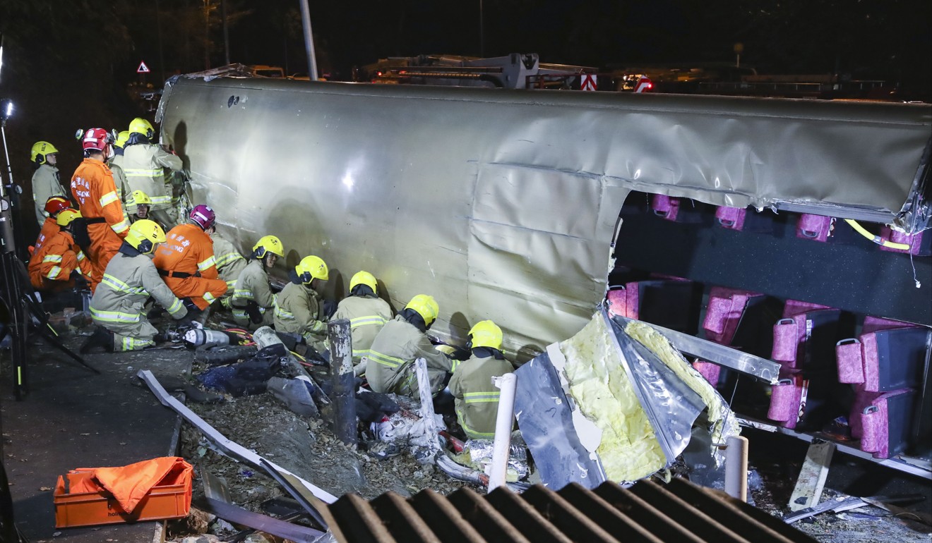A KMB bus crash in February left 19 dead. Photo: Edward Wong
