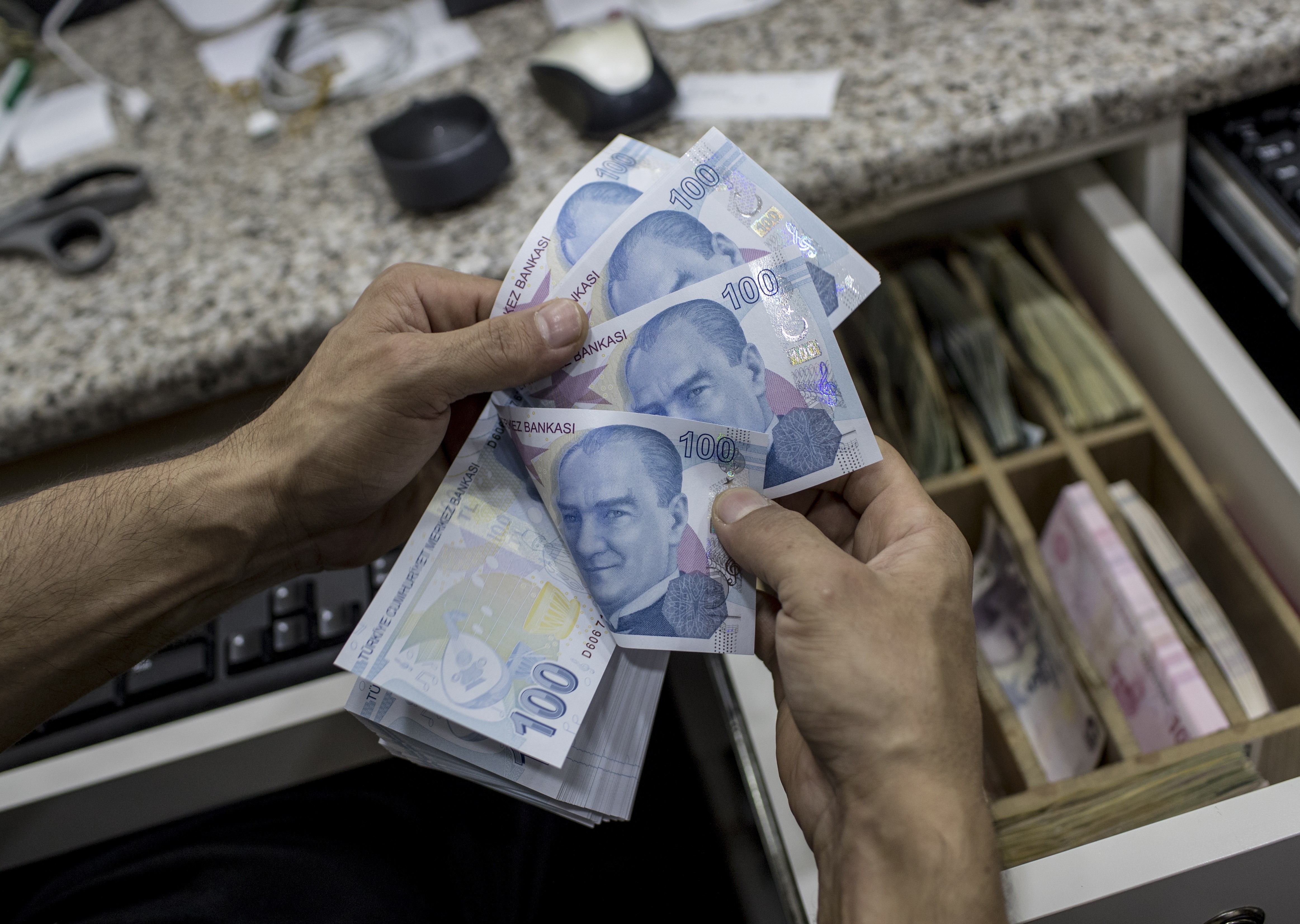 The Turkish lira stabilised against the US dollar on Tuesday after posting an all-time low on Monday. Photo: EPA