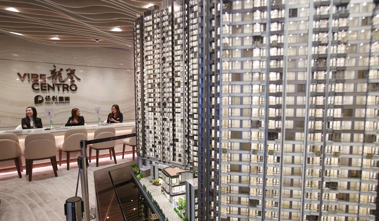 Poly Property Group’s sales office for the Vibe Centro project in Kai Tak. Photo: David Wong
